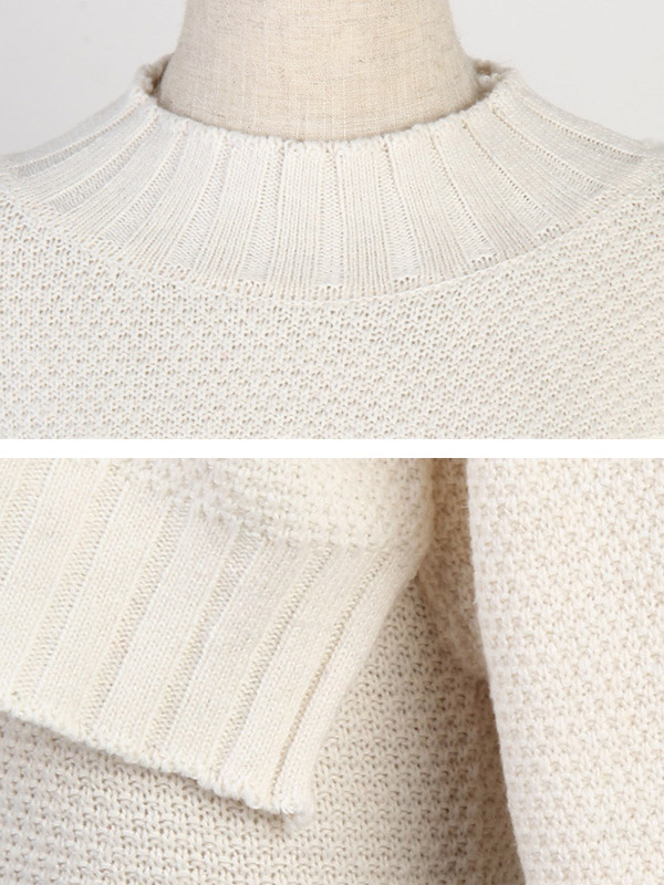 White Split Detail Knitted Sweater And Skirt Sets