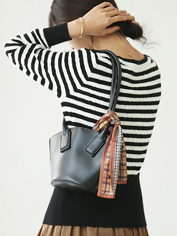 Black Striped Knitted Top