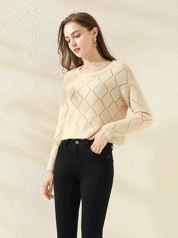 Apricot Hollow Out Cropped Top