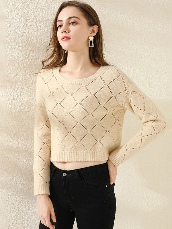 Apricot Hollow Out Cropped Top