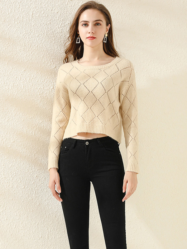 Apricot Hollow Out Cropped Top