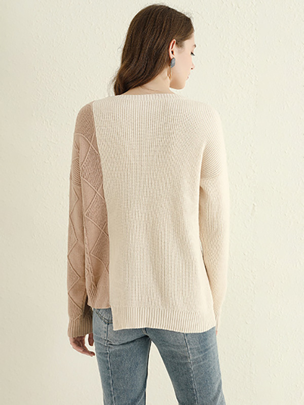 Apricot Color Block Knit Top