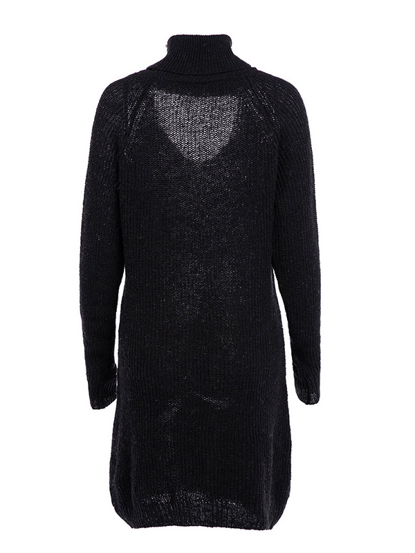 Black Beaded High Neck Cutout Mini Dress