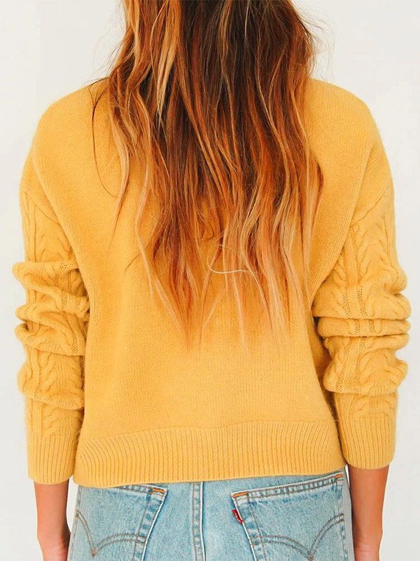 Yellow High Neck Sweater