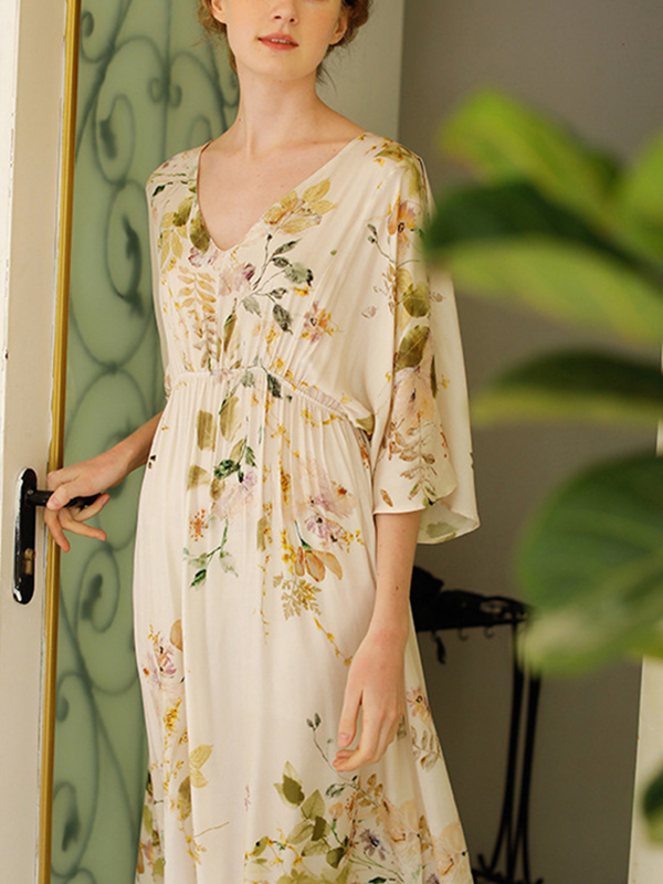 Long Floral Printed Nightgown