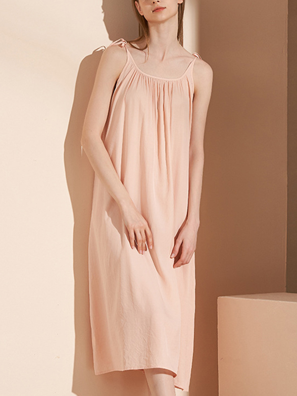 Pink Tie Shoulder Nightgown