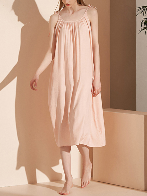 Pink Tie Shoulder Nightgown