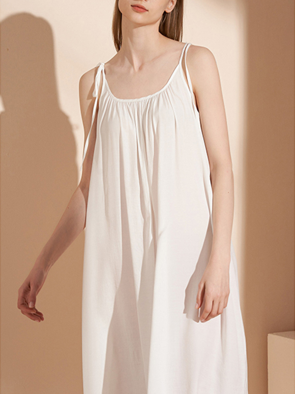 White Tie Shoulder Nightgown