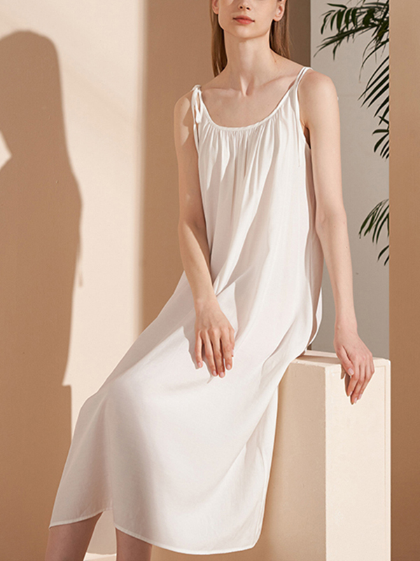 White Tie Shoulder Nightgown