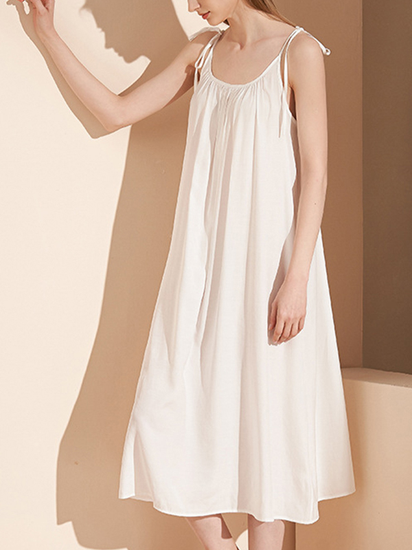 White Tie Shoulder Nightgown