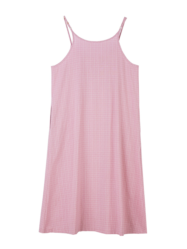 Pink Grid Printed Sleepdress