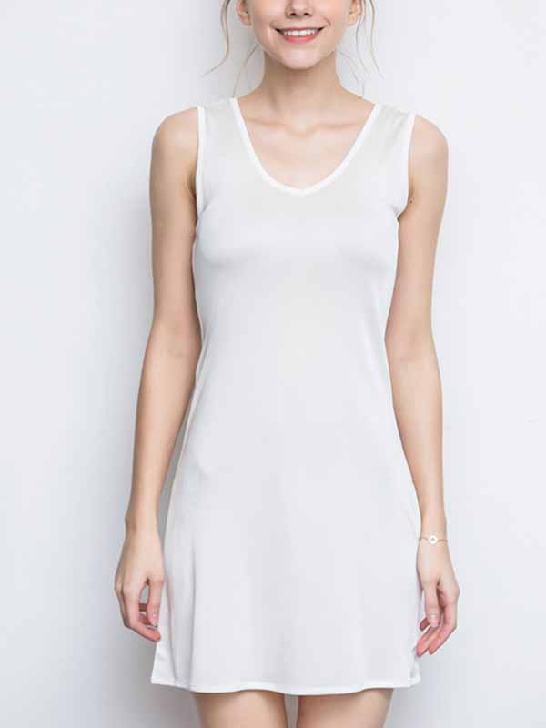 White Vest Silk Sleepdress