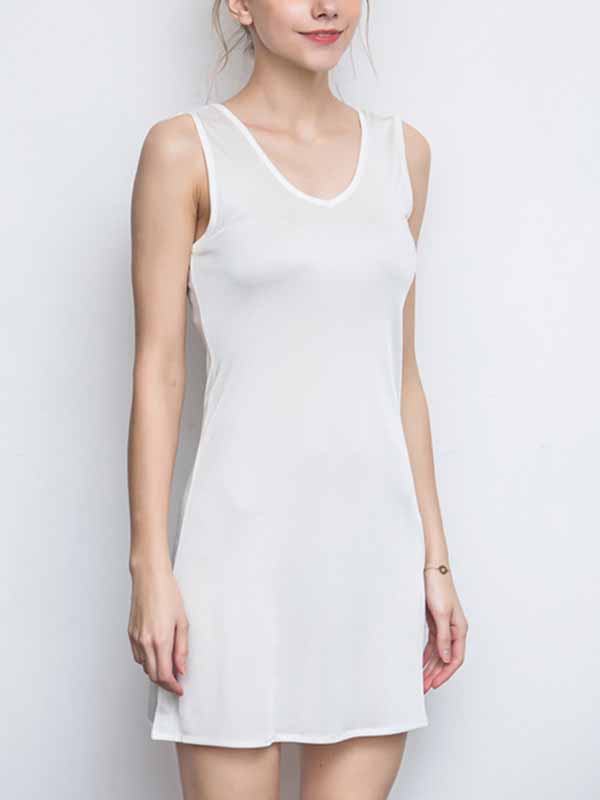 White Vest Silk Sleepdress