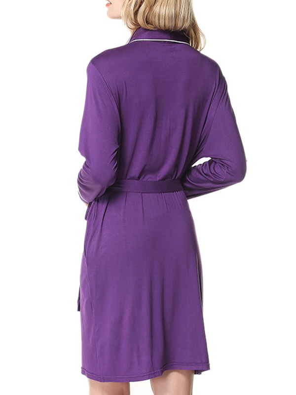 Purple Classic Trimmed Modal Robe