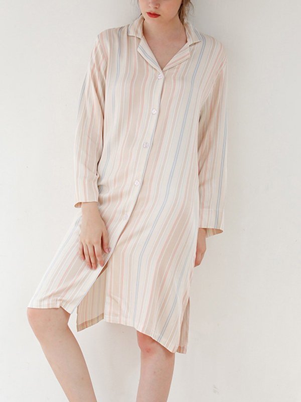 Colorful Striped Sleep Shirt