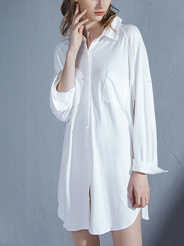 White Boyfriend Style Sleepshirt