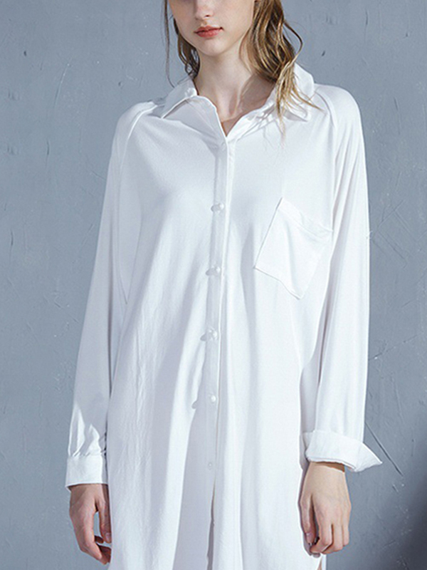 White Boyfriend Style Sleepshirt