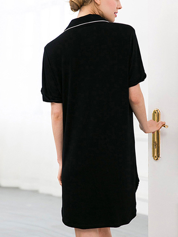 Black Trimmed Modal Sleepshirt