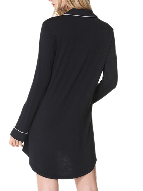 Black Modal Trimmed Sleepshirt