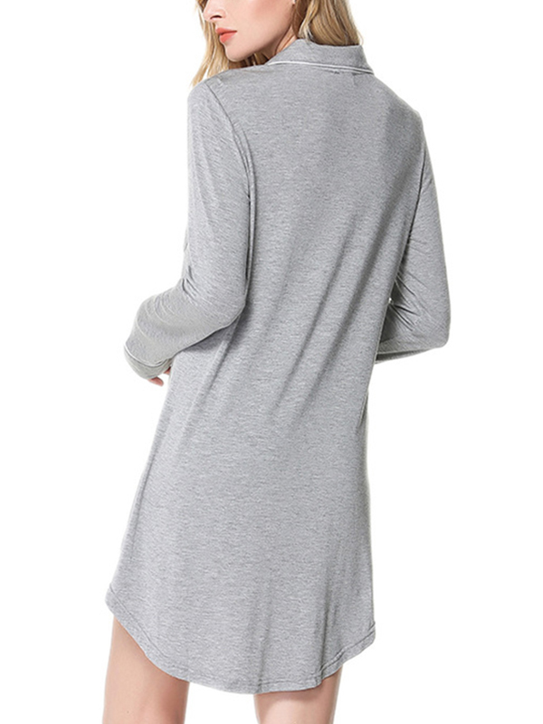 Gray Modal Trimmed Sleepshirt