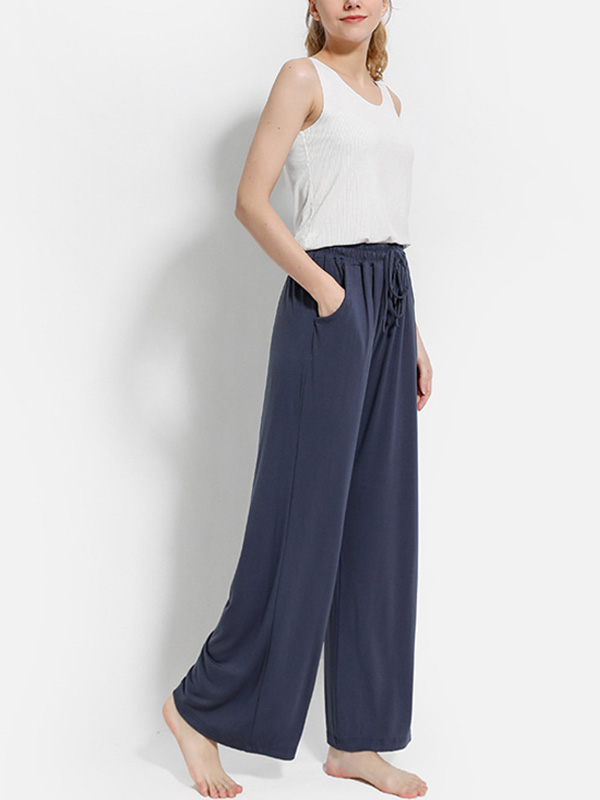 Dark Gray Modal Flared Wide Leg Pants