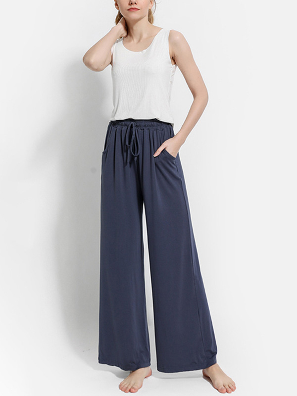 Dark Gray Modal Flared Wide Leg Pants