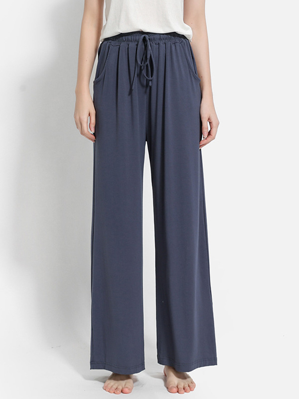 Dark Gray Modal Flared Wide Leg Pants