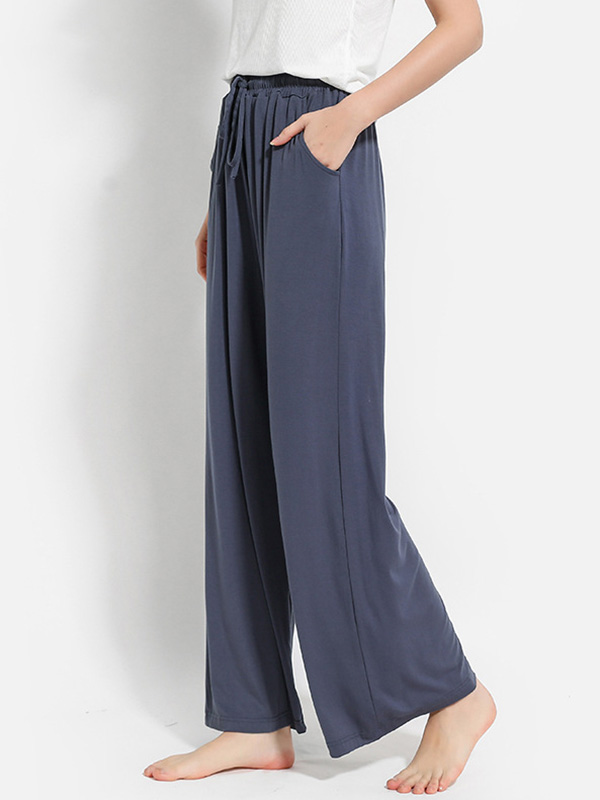 Dark Gray Modal Flared Wide Leg Pants