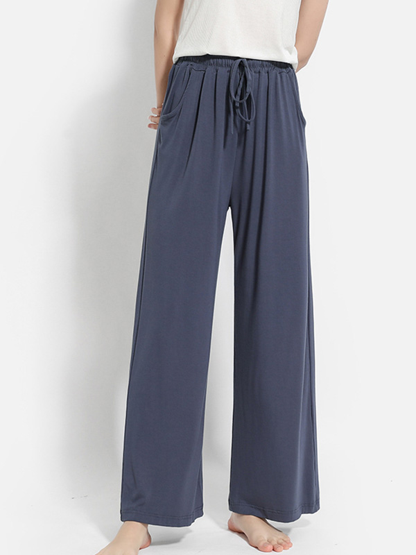 Dark Gray Modal Flared Wide Leg Pants