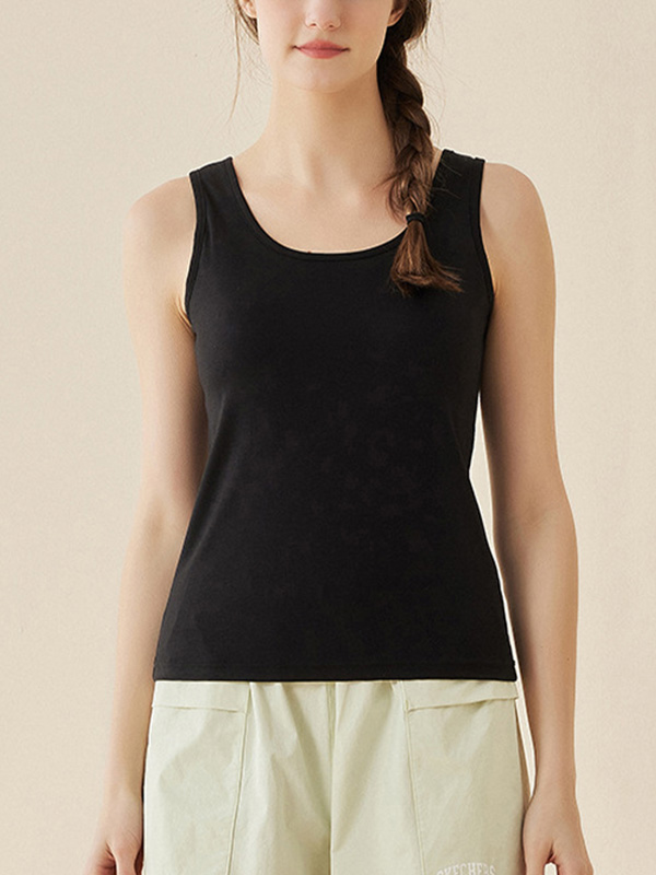 Black Scoop Neck Tank Top